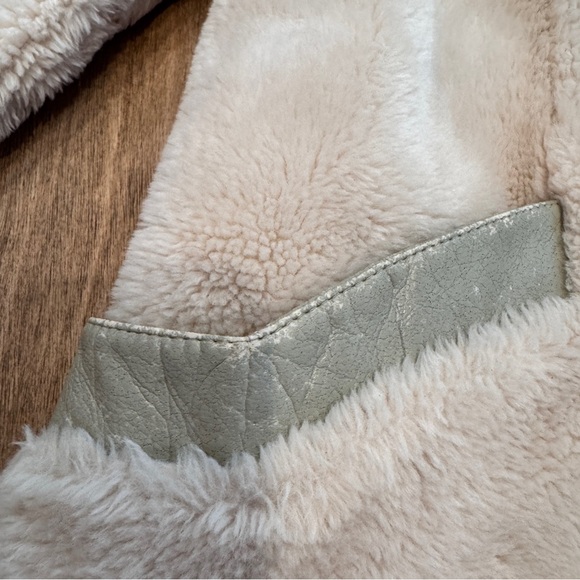 Faux Fur Coat Ivory & Gray Womens XL Vintage - Picture 14 of 14